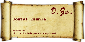 Dostal Zsanna névjegykártya